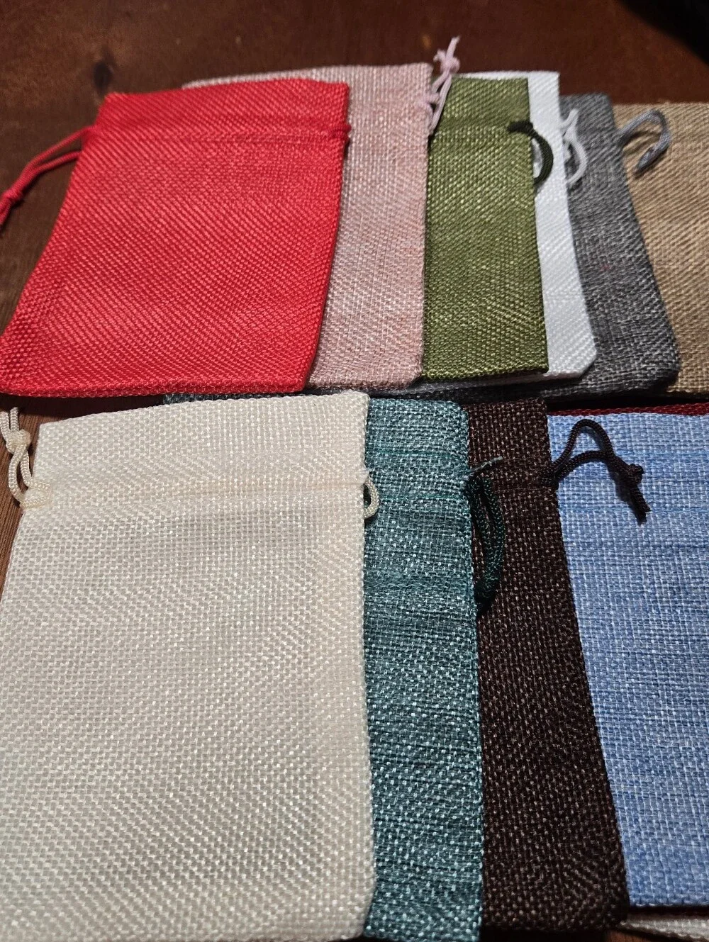 Set of Small 20 Drawstring  Pouches - Pastel Pink & Lavender As Well As Other Co